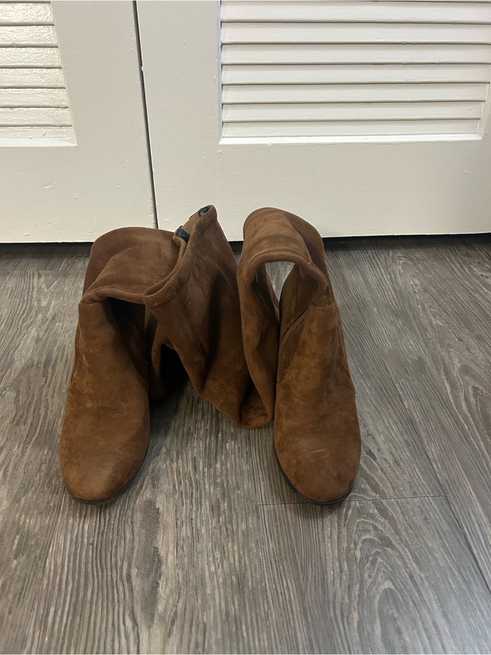 Kenneth Cole Brown Suede Women's knee high Boots - Stylish Fold-Over Design